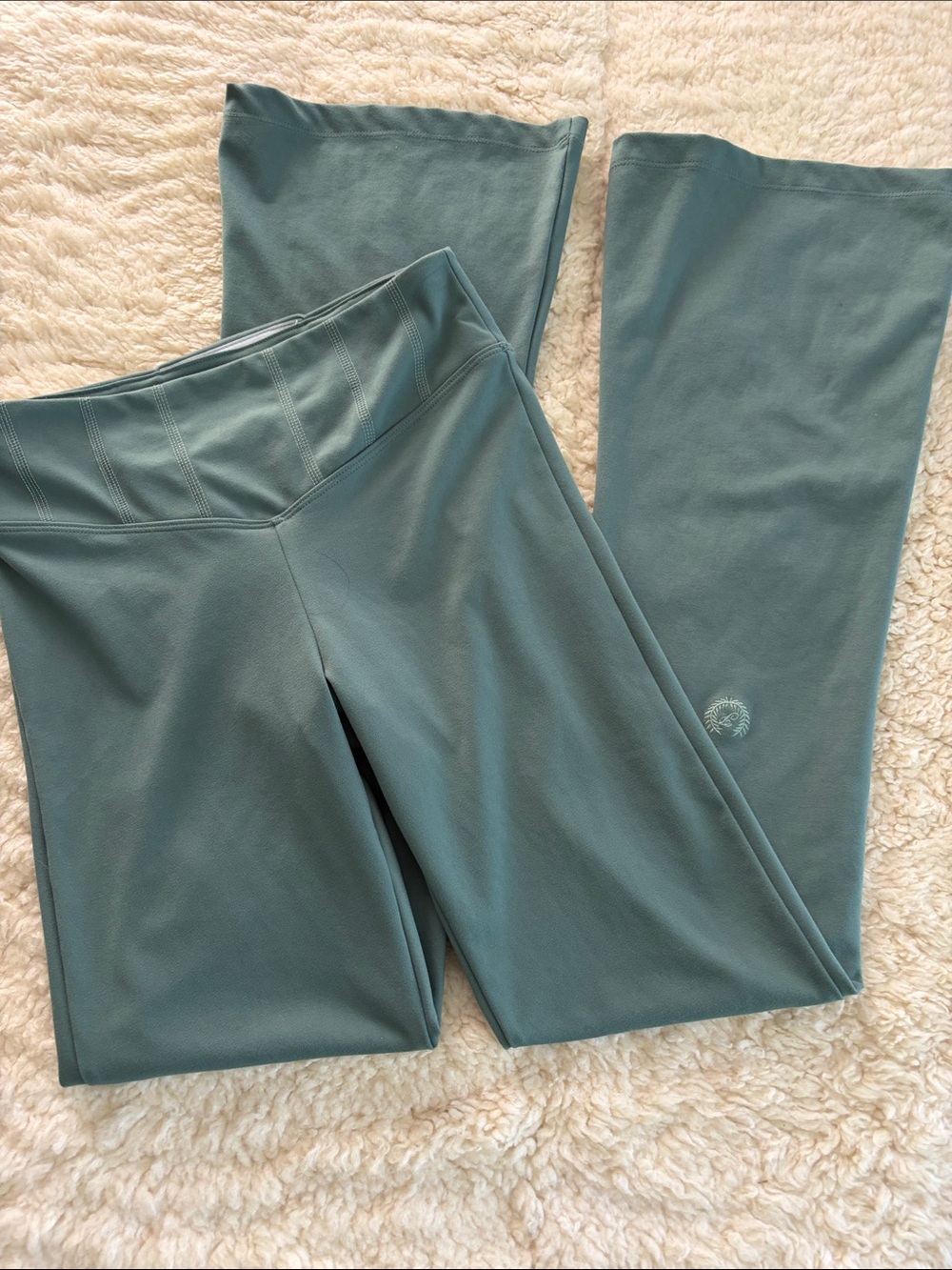 PINK Victoria's Secret Flare Leg Pants in Sage Green